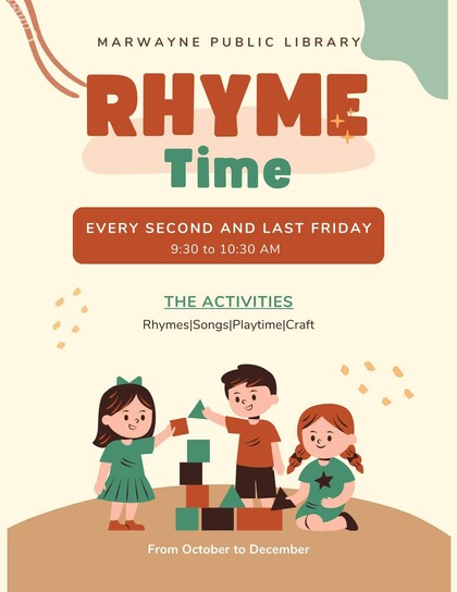 Moms & Tots Rhyme Time Starts Oct 13th